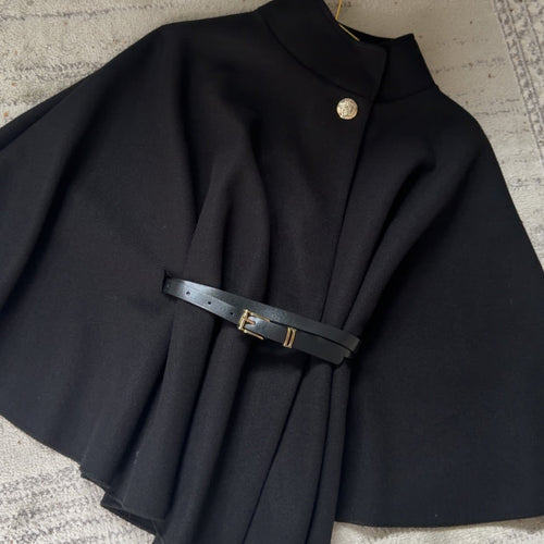 Éloise Black Cape Poncho
